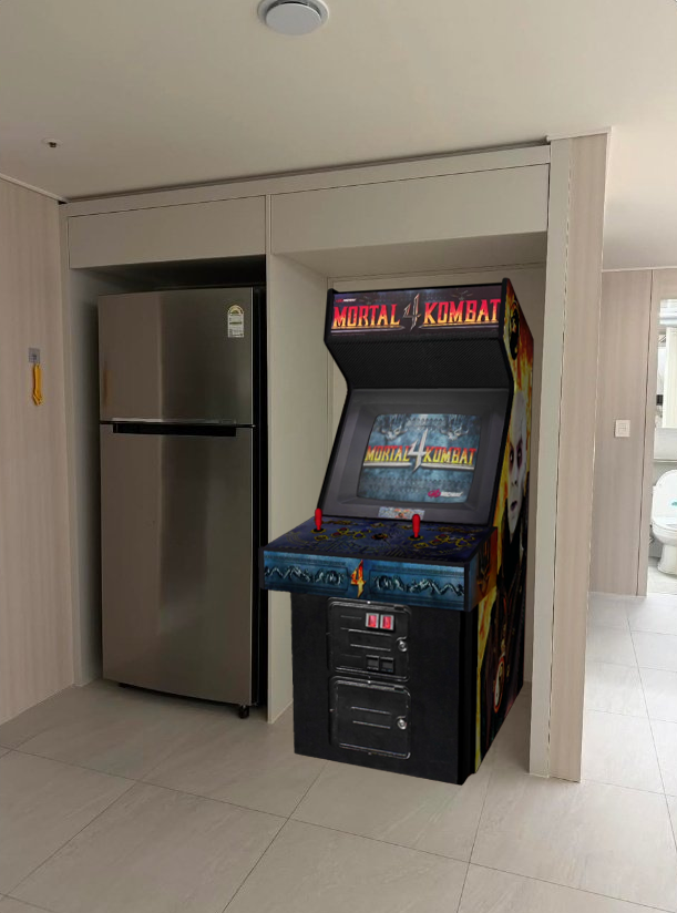next to the fridge = perfect